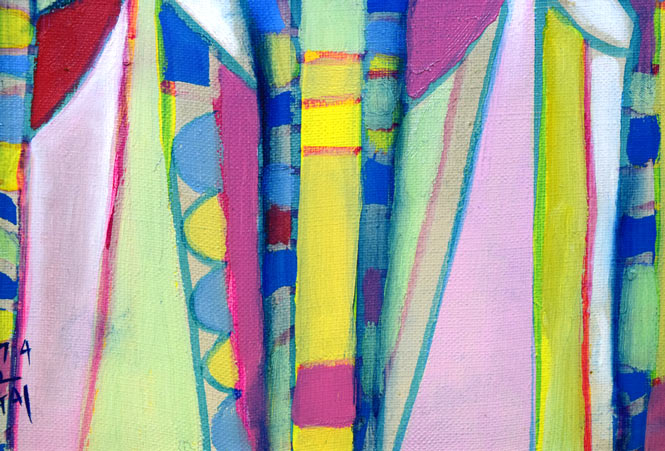 熊谷明宏「二つ天使」油絵・F3号 拡大画像2