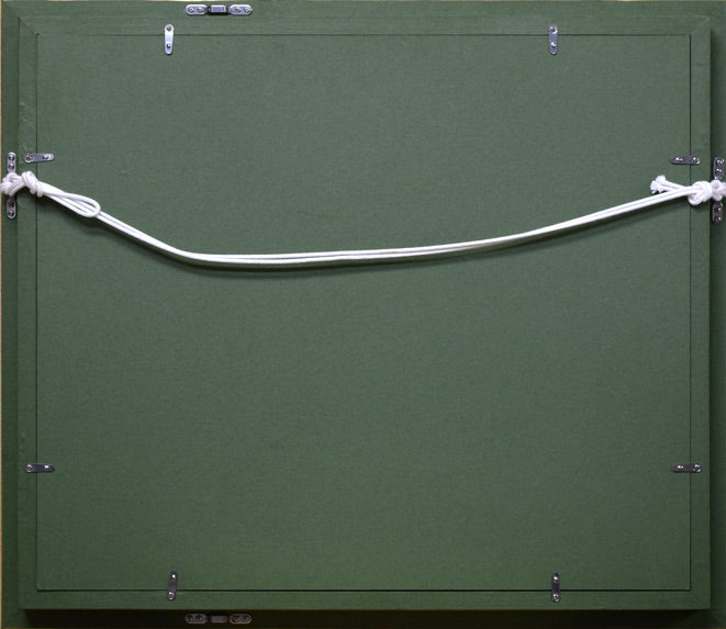 熊谷善正「香港」油絵・F8号 額縁裏側部分