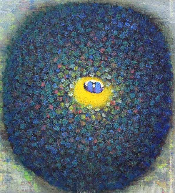 熊谷明宏「木と鳥」油絵・F8号 拡大画像1