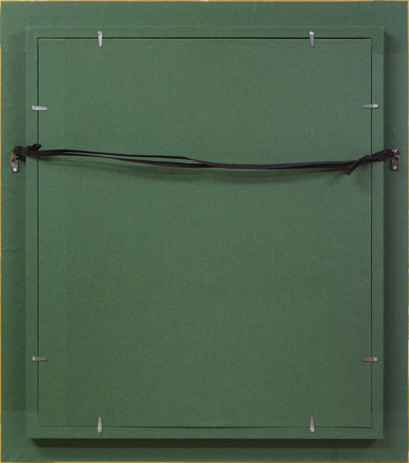 熊谷明宏「木と鳥」油絵・F8号 額縁裏側画像