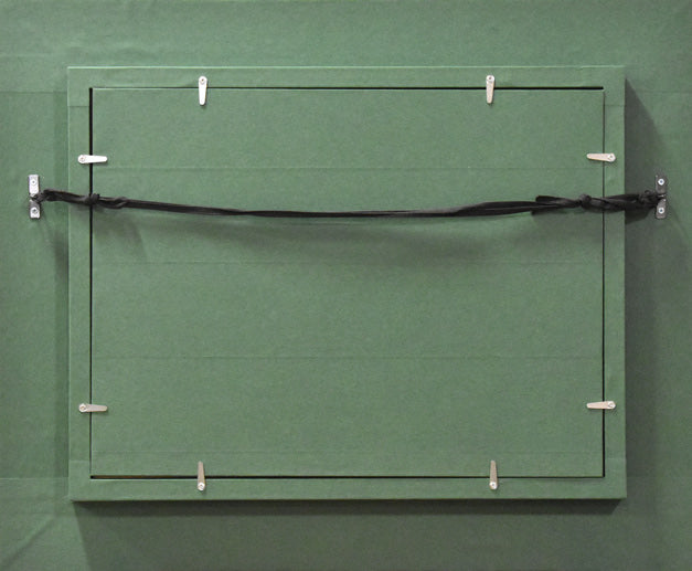 国井澄「浅間早春」油絵・F4号 額縁裏側部分