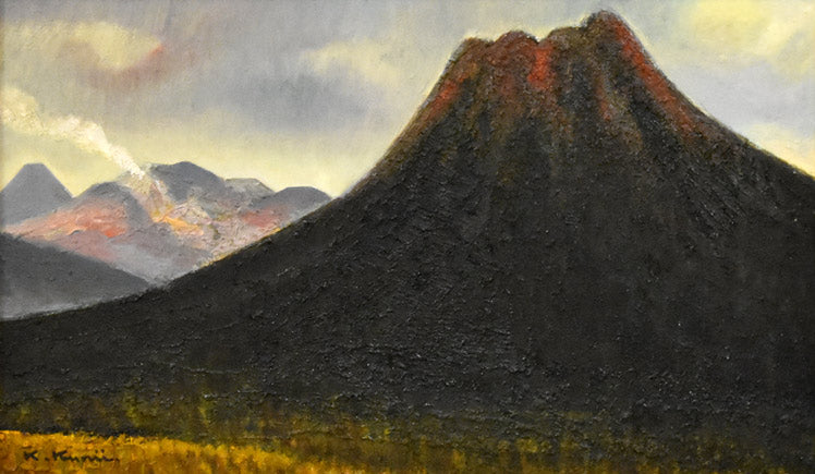 国井澄「雄阿寒と雌阿寒」油絵・M8号 作品全体画像