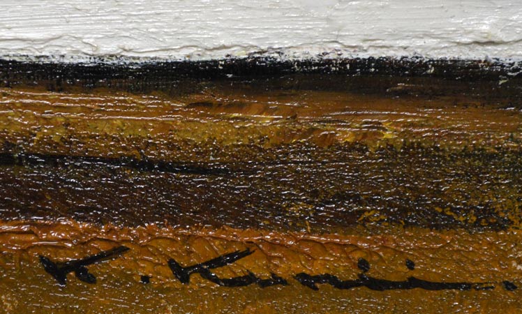 国井澄「早春」油絵・F6号・1967年作 サイン拡大画像