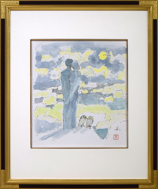 国松登「氷人」水彩画
