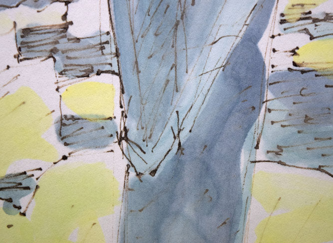 国松登「氷人」水彩画 拡大画像2