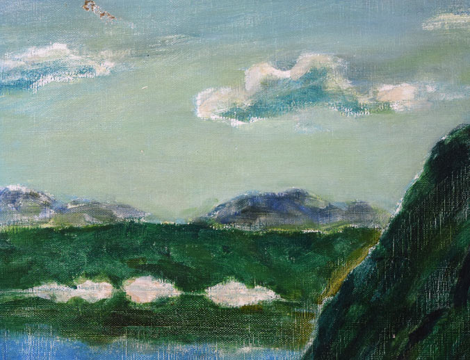 国松登「摩周湖 第三展望」油絵・F10号 拡大画像2