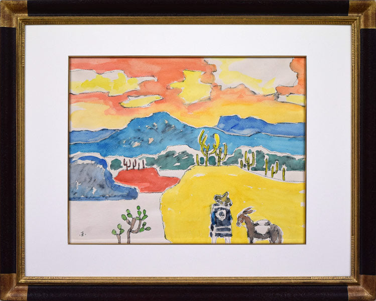 国松登「メキシコ」水彩画