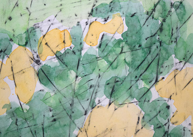 国松登「森の詩(8)」水彩画 拡大画像1