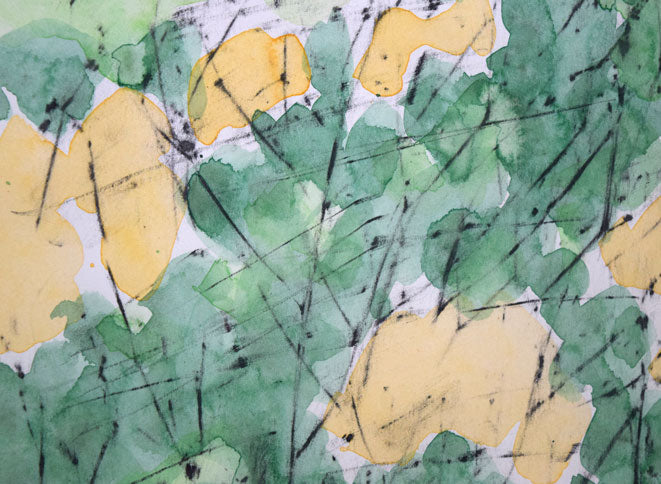 国松登「森の詩(8)」水彩画 拡大画像2