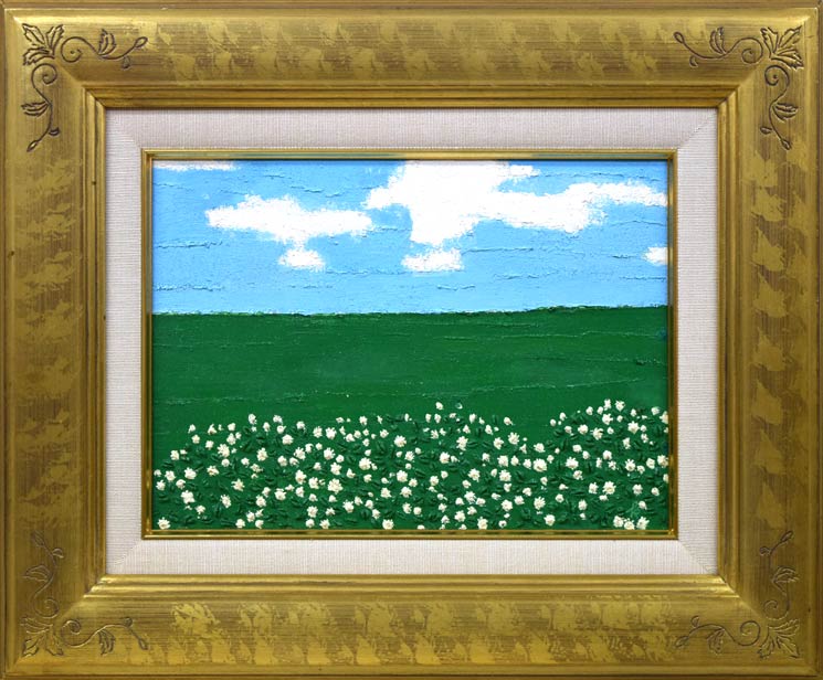 国松登「野の花」油絵・F4号・1965年作