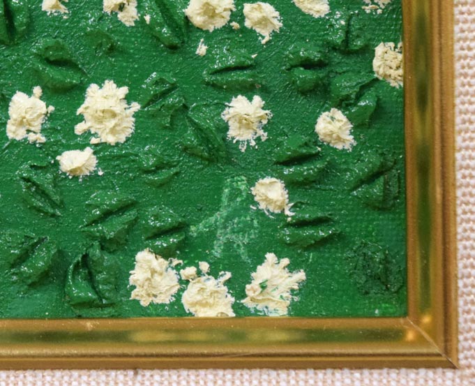 国松登「野の花」油絵・F4号・1965年作 サイン拡大画像(「K」とサイン)