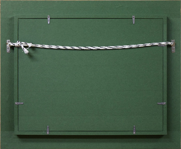 国松登「野の花」油絵・F4号・1965年作 額縁裏側画像