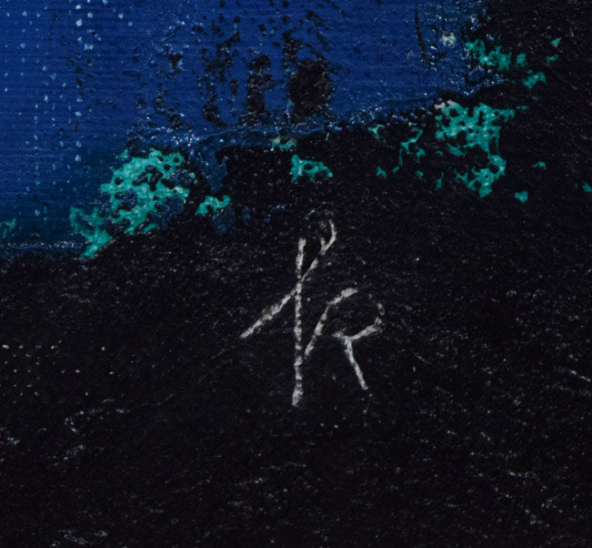 国松登「双魚」油絵・F10号 サイン拡大画像