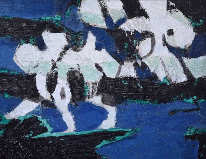 国松登「双魚」油絵・F10号 拡大画像1