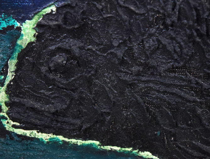 国松登「海の月(魚)」油絵・F10号 拡大画像4