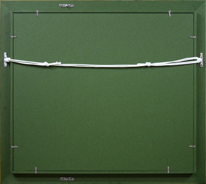 国松登「海の月(魚)」油絵・F10号 額縁裏側画像