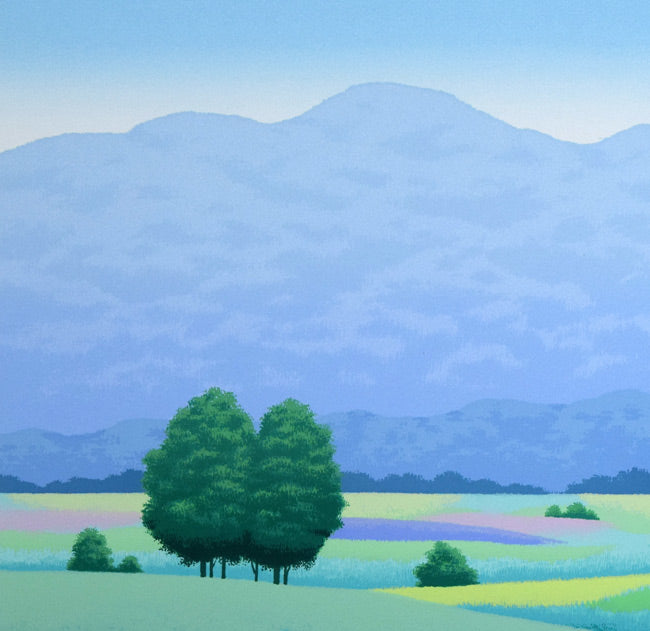 国武久巳「花香る草原」シルクスクリーン版画 拡大画像1