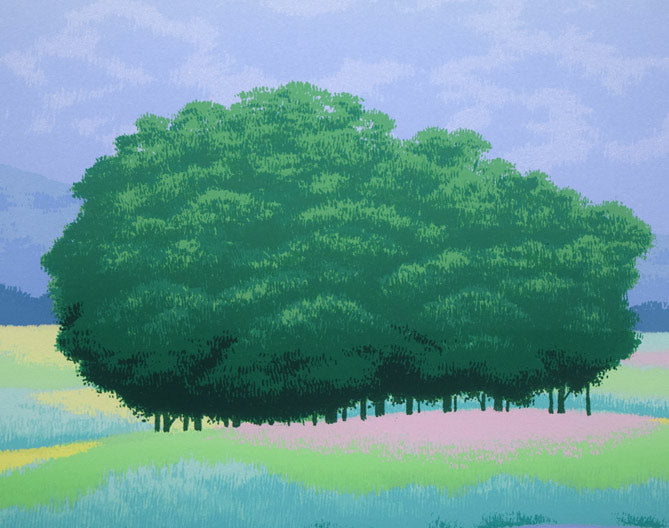 国武久巳「花香る草原」シルクスクリーン版画 拡大画像4