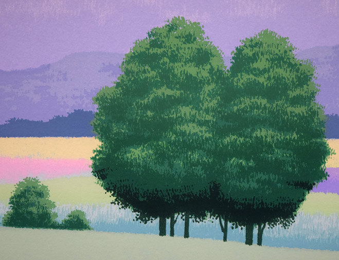 国武久巳「花香る草原」シルクスクリーン版画 拡大画像3