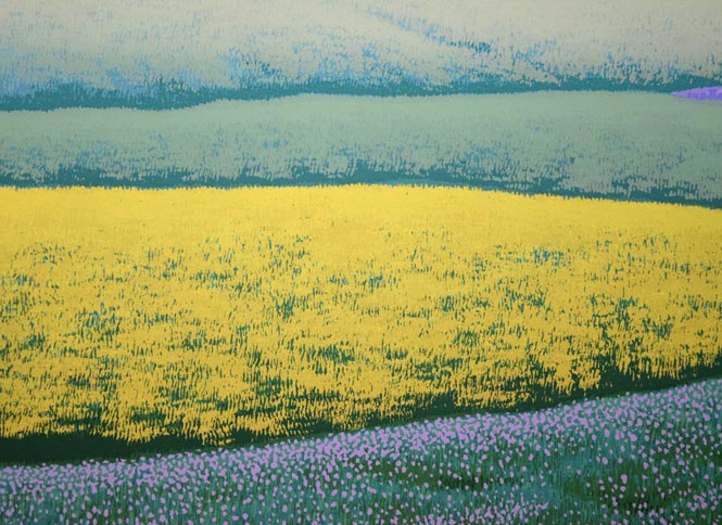 国武久巳「花香る草原」シルクスクリーン版画 拡大画像5