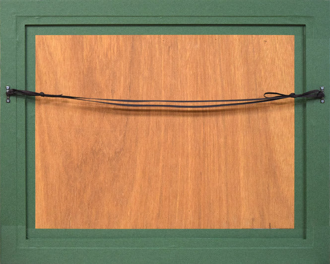 国武久巳「蒼森の水辺」シルクスクリーン版画 額縁裏側画像