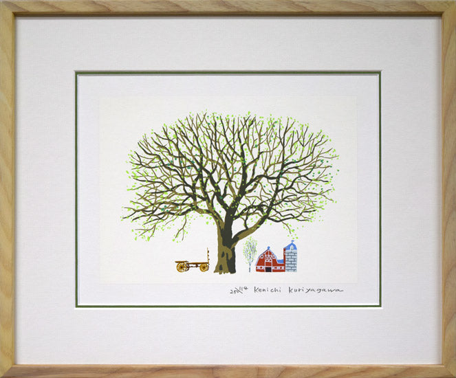 栗谷川健一「はる楡」シルクスクリーン版画