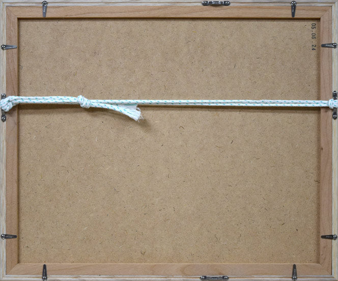 栗谷川健一「はる楡」シルクスクリーン版画 額縁裏側画像