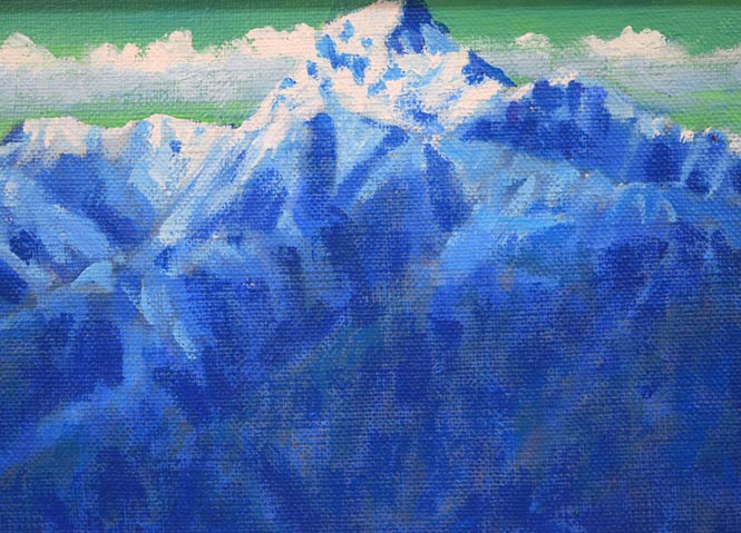 栗谷川健一「日高早春」油絵・F3号 拡大画像1