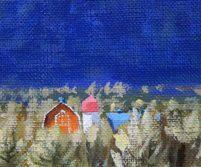 栗谷川健一「日高早春」油絵・F3号 拡大画像2