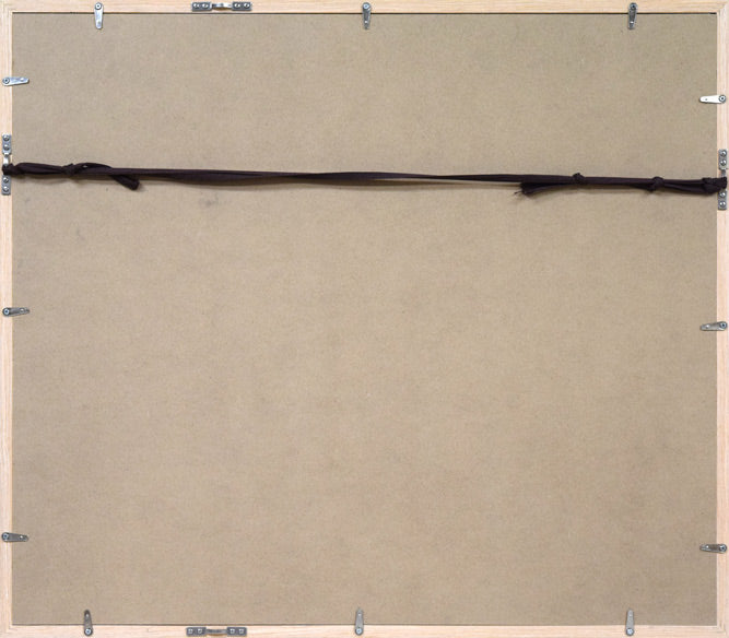 栗谷川健一「こぶし咲く湖(洞爺湖)」シルクスクリーン版画 額縁裏側画像