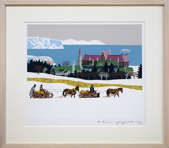 栗谷川健一「孤独の修道士(函館)」シルクスクリーン版画