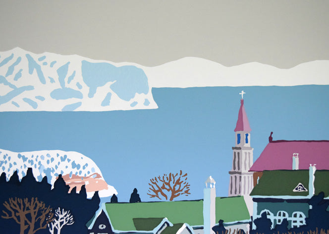 栗谷川健一「孤独の修道士(函館)」シルクスクリーン版画 拡大画像1