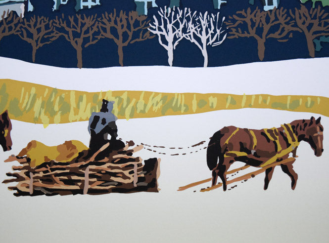 栗谷川健一「孤独の修道士(函館)」シルクスクリーン版画 拡大画像4