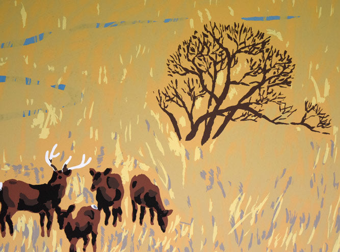 栗谷川健一「七色の空間(釧路湿原)」シルクスクリーン版画 拡大画像2