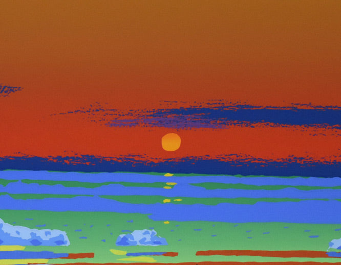 栗谷川健一「流氷去る頃」シルクスクリーン版画 拡大画像1