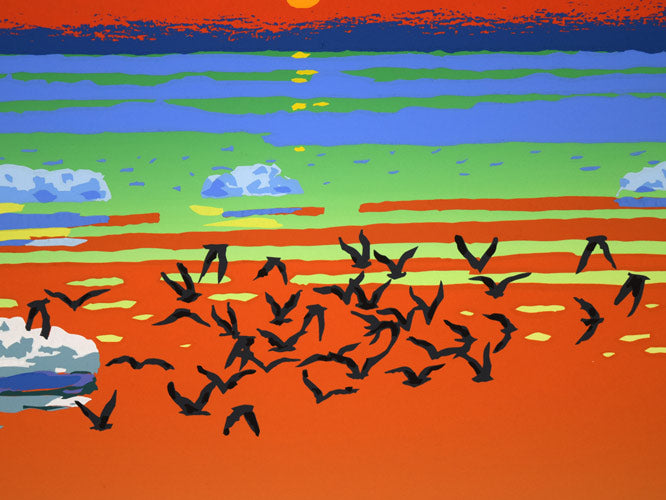 栗谷川健一「流氷去る頃」シルクスクリーン版画 拡大画像4