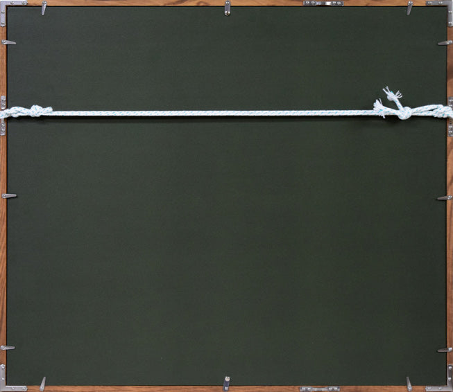 栗谷川健一「白樺の林(三月)」シルクスクリーン版画 額縁裏側画像