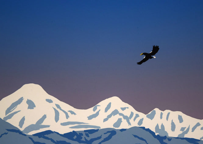 栗谷川健一「知床旅情(羅臼)」シルクスクリーン版画 拡大画像2