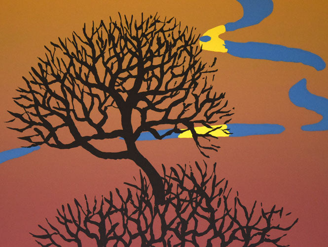 栗谷川健一「湿原暮色(釧路湿原)」シルクスクリーン版画 拡大画像4