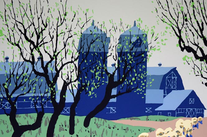 栗谷川健一「若葉よみがえる」シルクスクリーン版画 拡大画像1