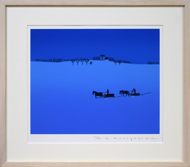 栗谷川健一「雪あかり」シルクスクリーン版画