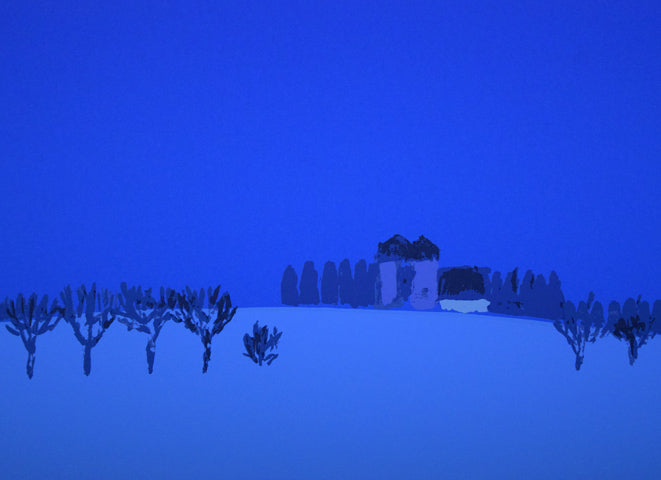 栗谷川健一「雪あかり」シルクスクリーン版画 拡大画像3