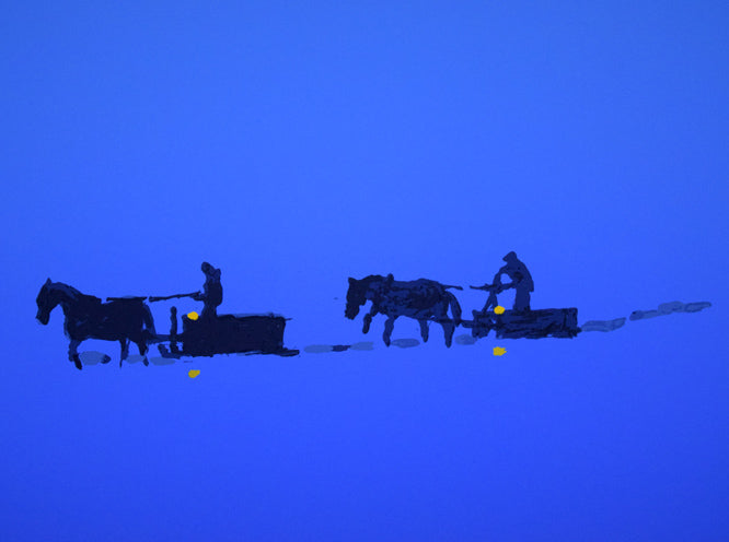 栗谷川健一「雪あかり」シルクスクリーン版画 拡大画像4