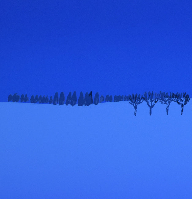 栗谷川健一「雪あかり」シルクスクリーン版画 拡大画像2