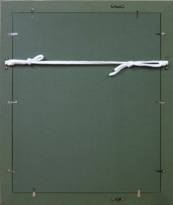 栗谷川健一「女性像」水彩画 額縁裏側部分