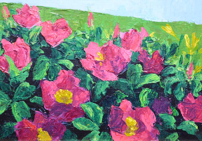 栗谷川健一「涛沸湖の初夏(北海道)」油絵・F10号 拡大部分3