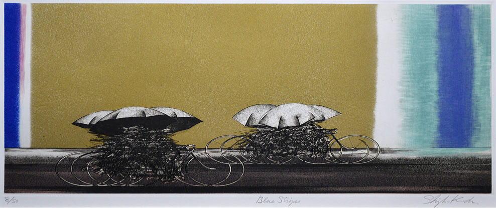 黒田 茂樹「BLUE ships」銅版画 拡大部分