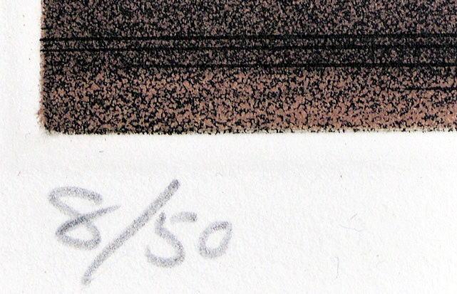 黒田 茂樹「BLUE ships」銅版画 限定番号部分(ed,8/50部)