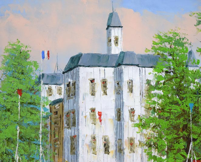 黒沢久「運河のある風景」油絵・F10号 拡大画像4