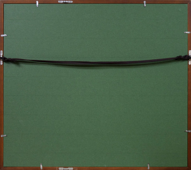 黒沢久「運河のある風景」油絵・F10号 額縁裏側画像